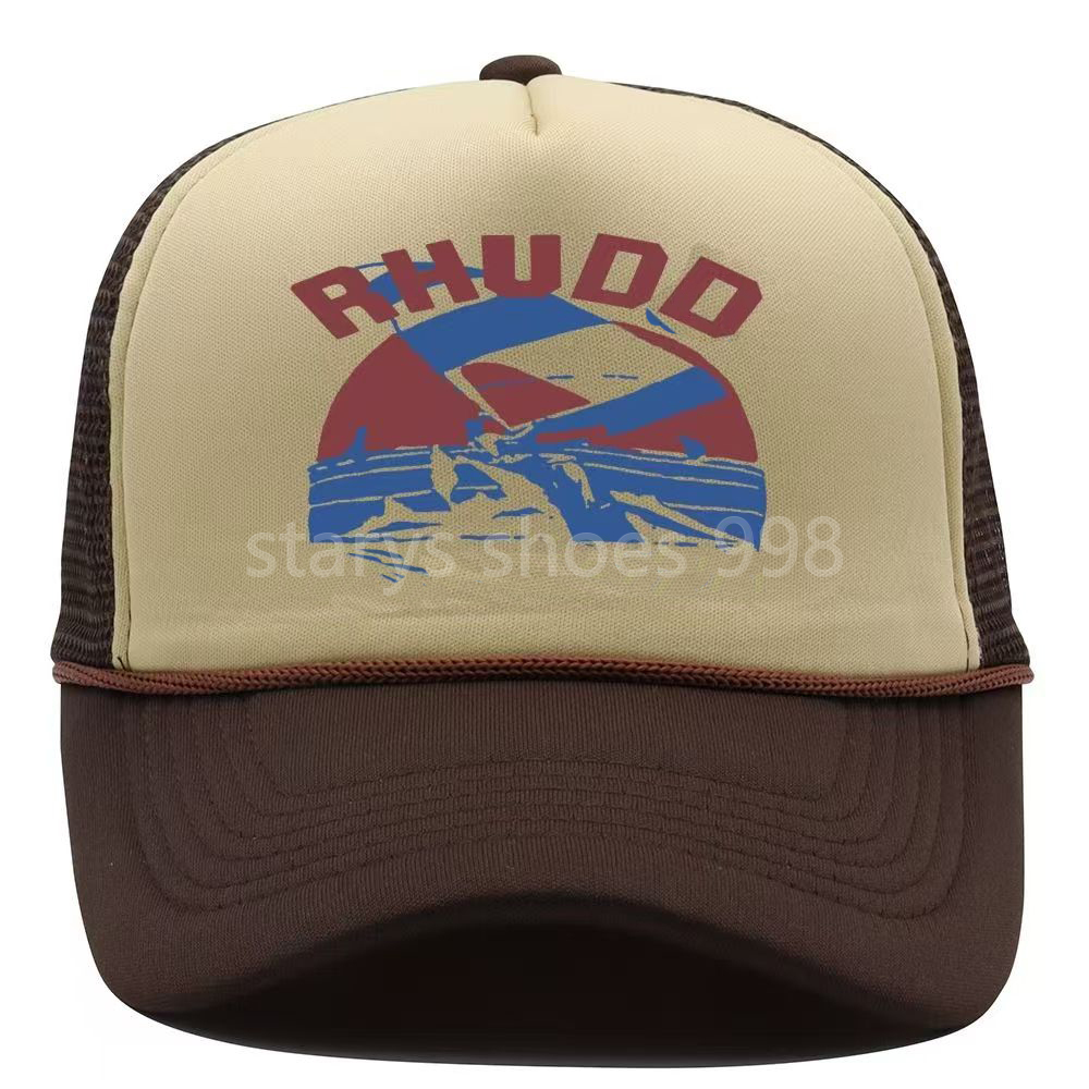 Trucker Hat Sunset landscape designer hats print letter RHUDDess PALMS HAT unisex Classic ball Caps Wide Brim Outdoor Leisure Breathable Mesh Hat Adjustable Size