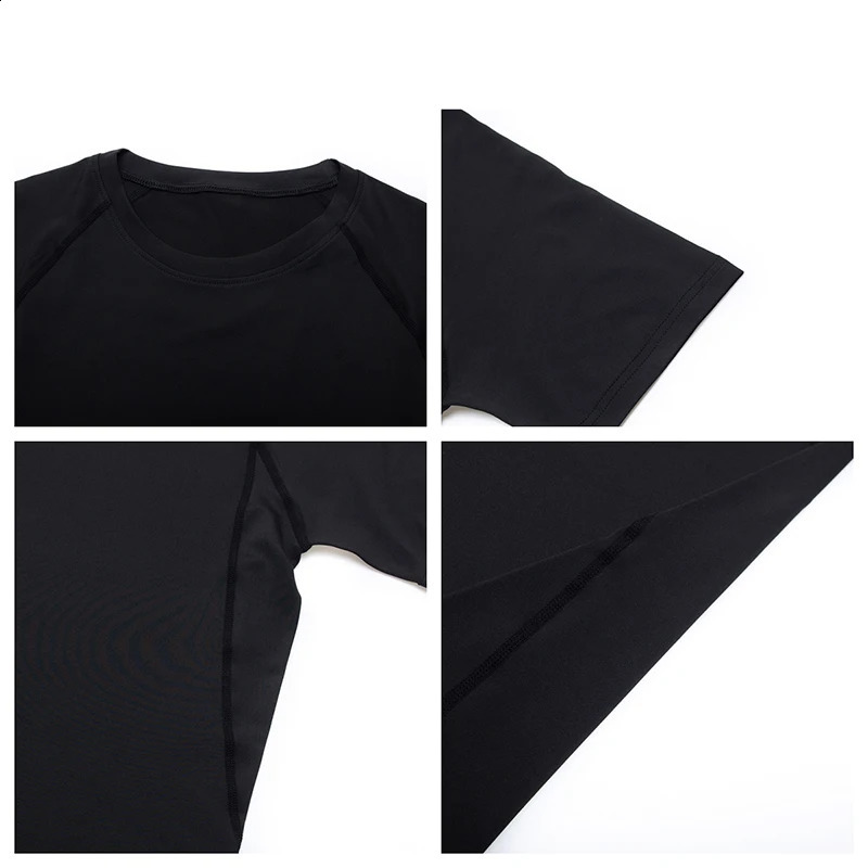 Summer mens compression shirt quick drying gym top short sleeved Tshirt sports running 240827