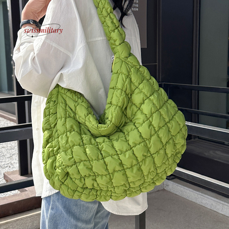 Swissmilitary 2025 New Korean Fold Cloud Versatile Fashion One Shoulder Handheld Dumpg Large Capacity Down Cotton Underarm Women's Bag #35
