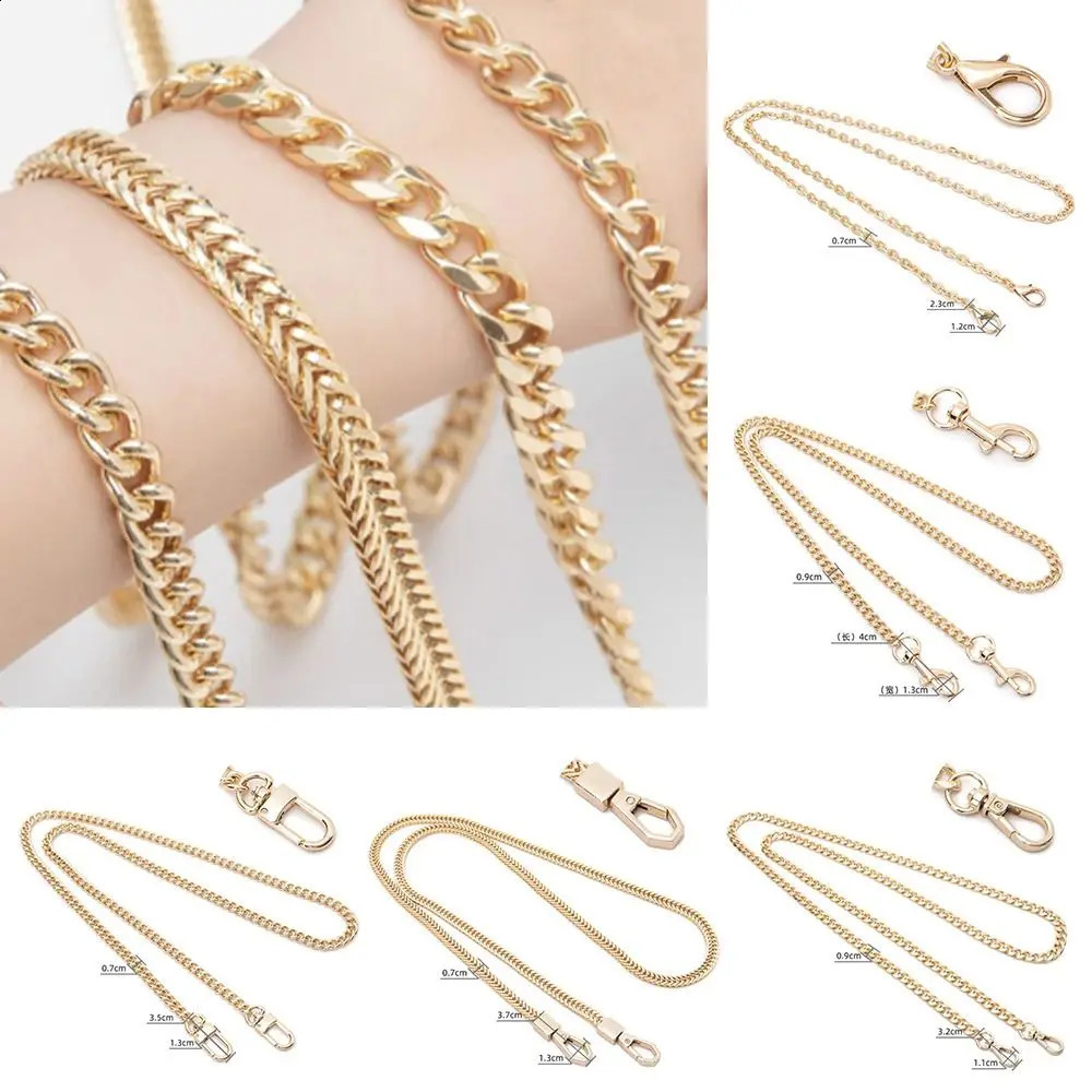1PC Golden Bag Chain Accessories Metal Crossbody Shoulder Belt Underarm Chains Replacement Bags Strap For Womens 240826