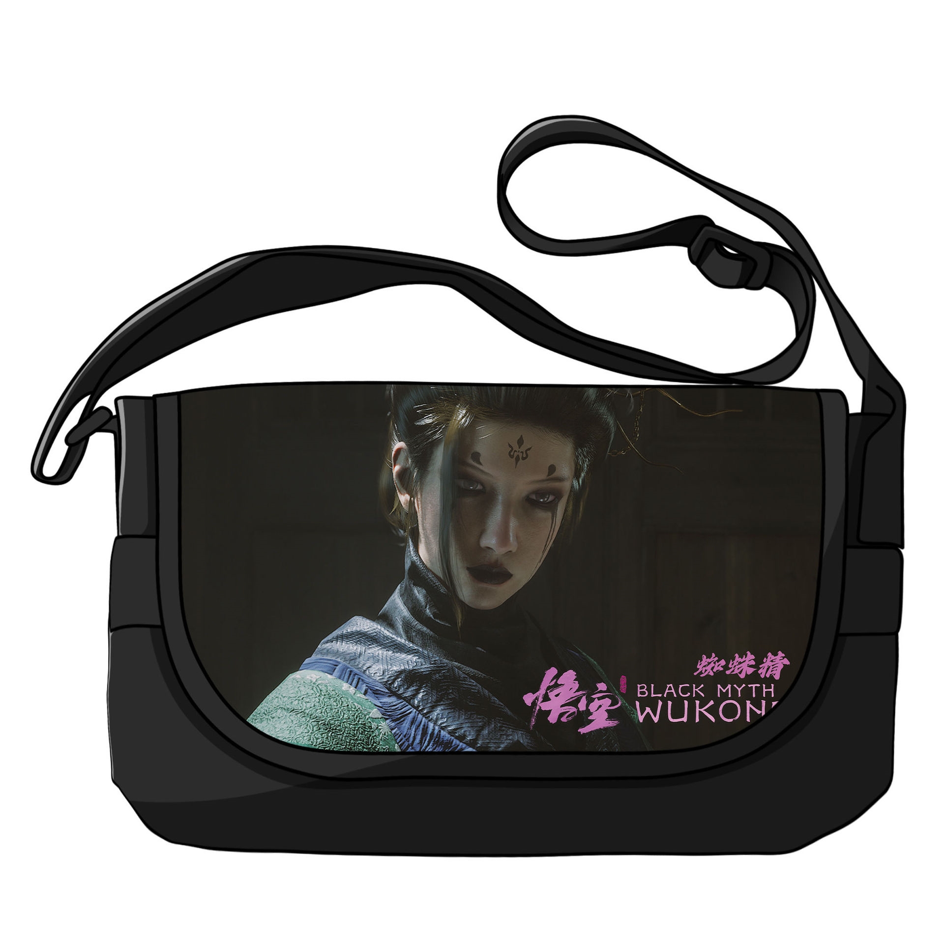 Domestic 3A Black myth Wukong printed shoulder transnational fashion with Chinese style large capacity crossbody canvas bag