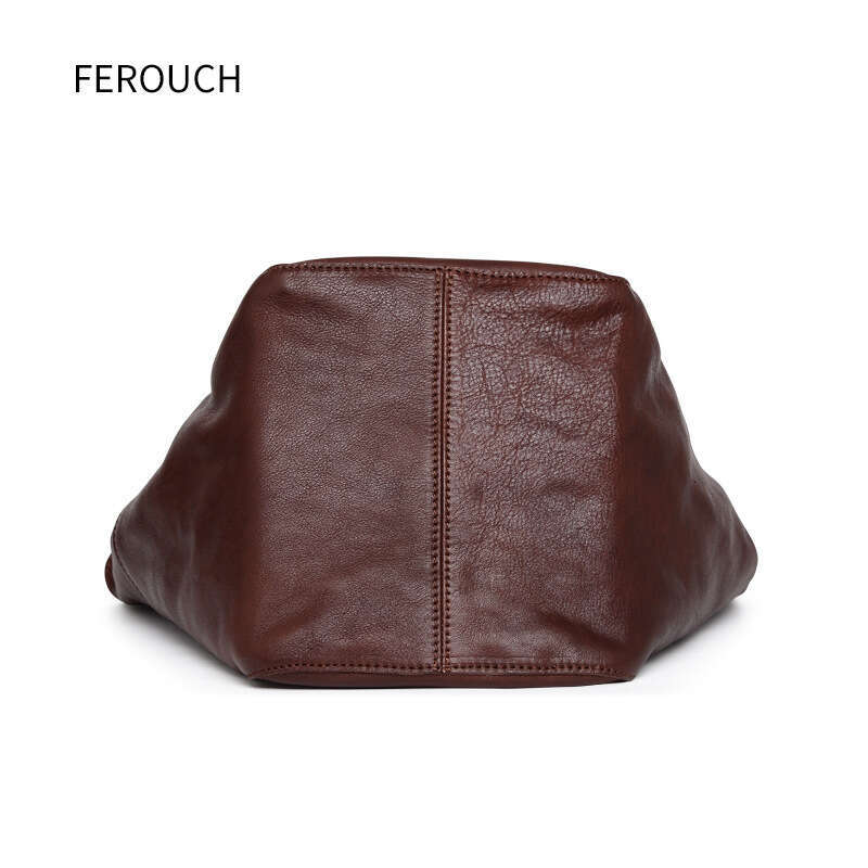 Large capacity fashionable vegetable tanned leather handbag bags, versatile tote bag, crossbody single shoulder women's bag 9158
