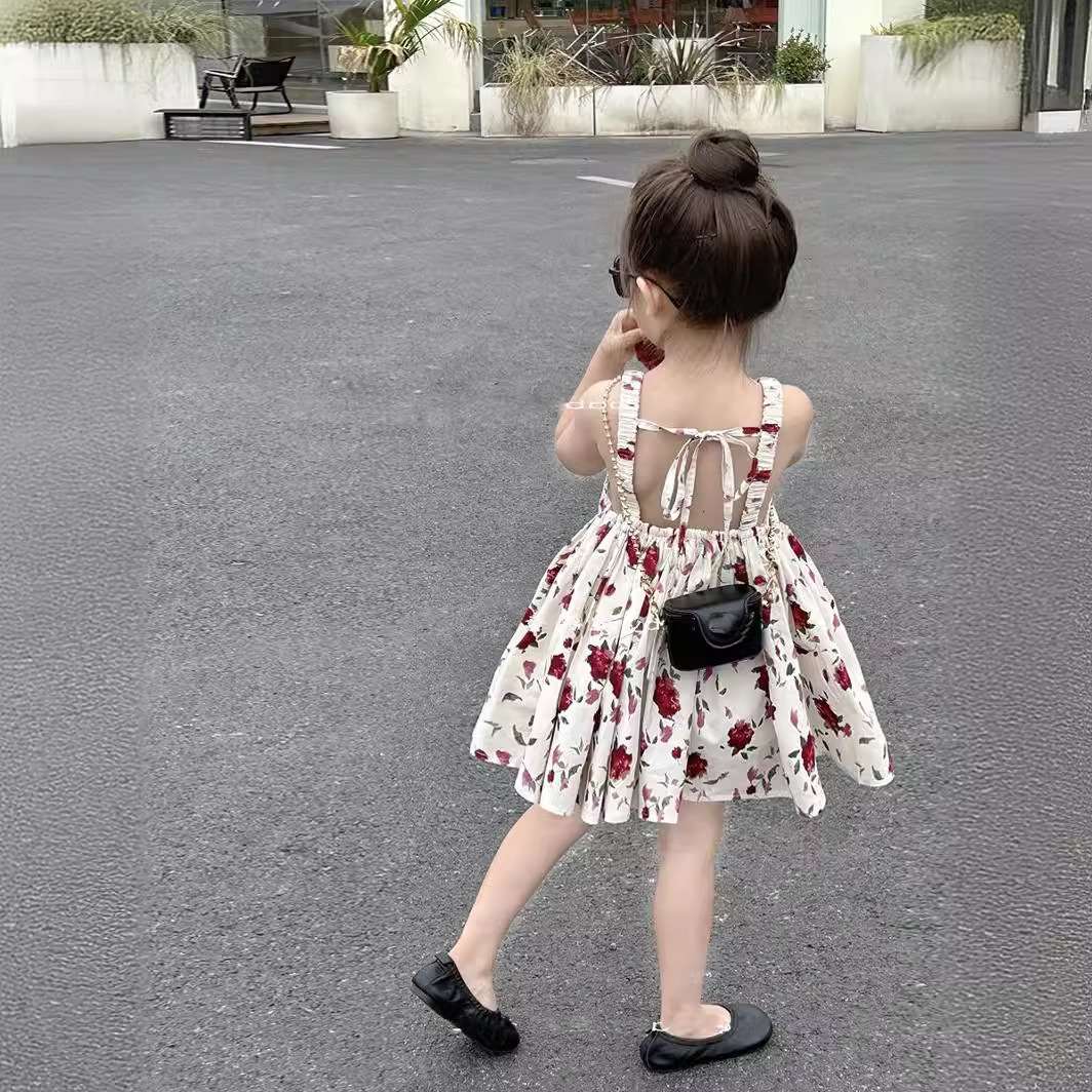 Girls' summer new vacation style Korean version tank top dress for children F20-08.27