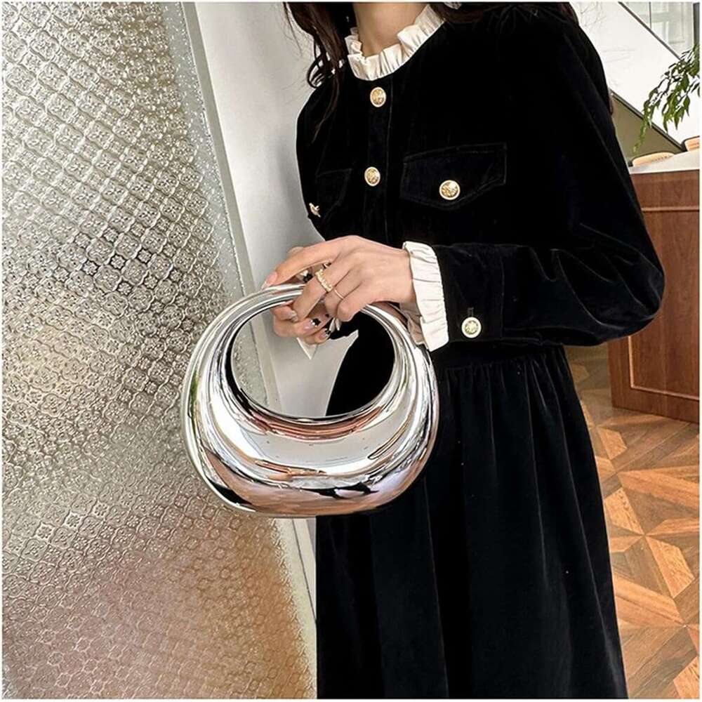 Acrylic Evening Clutch Purse Top-handle Moon Hobo Bag, Elegant Marble Handbag for Wedding tail Party