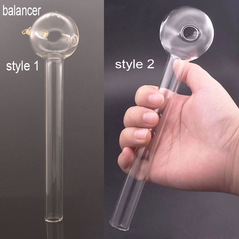 2PCS XXL SIZE Glass Oil Burner Pipe Thick Pyrex Big Size 8inch Large Clear Glass Pipe Great Tube Glass Oil Nail Pipe for Water Bong with balancer