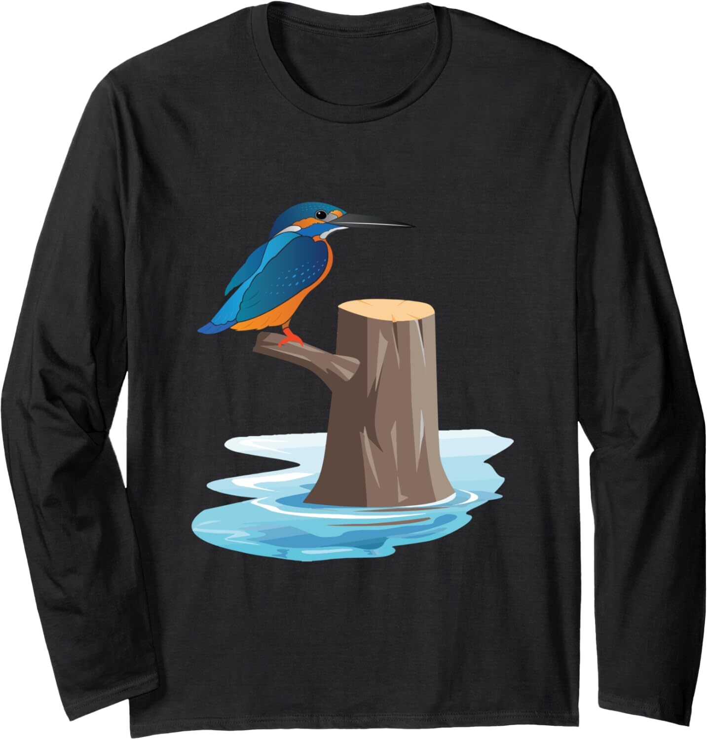 Long Sleeve Shirts For Men Sweatshirt Kingfisher Bird Artistic Colorful Lover Gift Tee Streetwear Casual Tops Free shipping