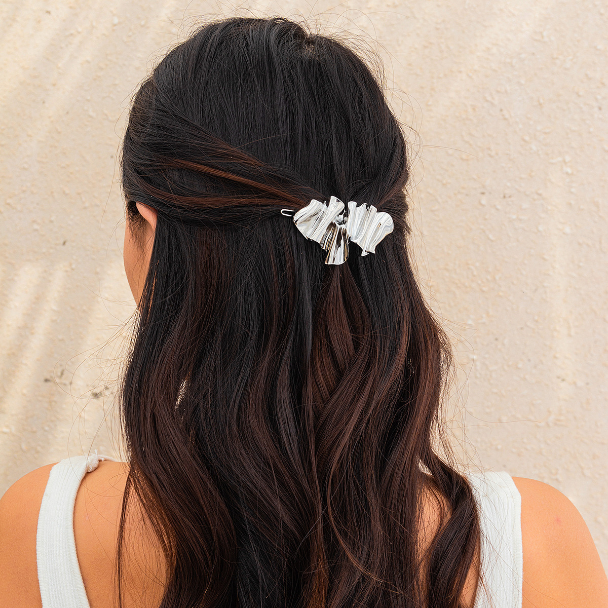 Jewelry metal concave convex folded alloy Hairpin irregular temperament hair clip F08.27-3.8 aa419