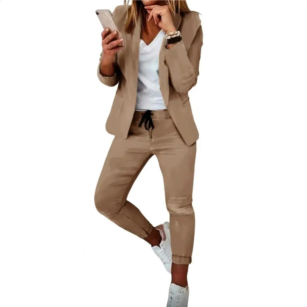 Spring Autumn Womens Suits Womens Temperament Slim Short Pants Two-pieces Suit Pant Sets Women Blazer Set 240826
