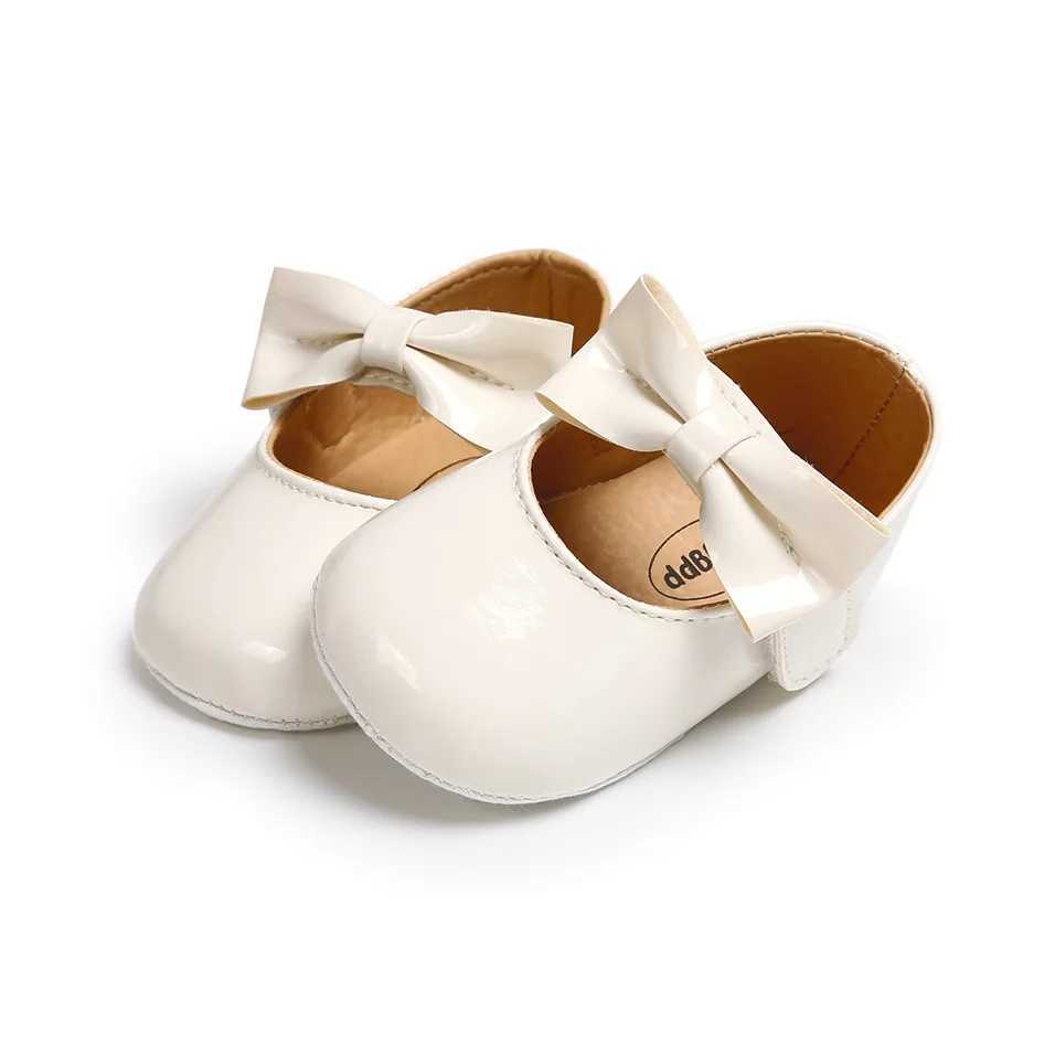 Baby shoes baby shoes girls shoes PU anti slip bow classic princess dress first mover baby crib shoes Moccasins M240827