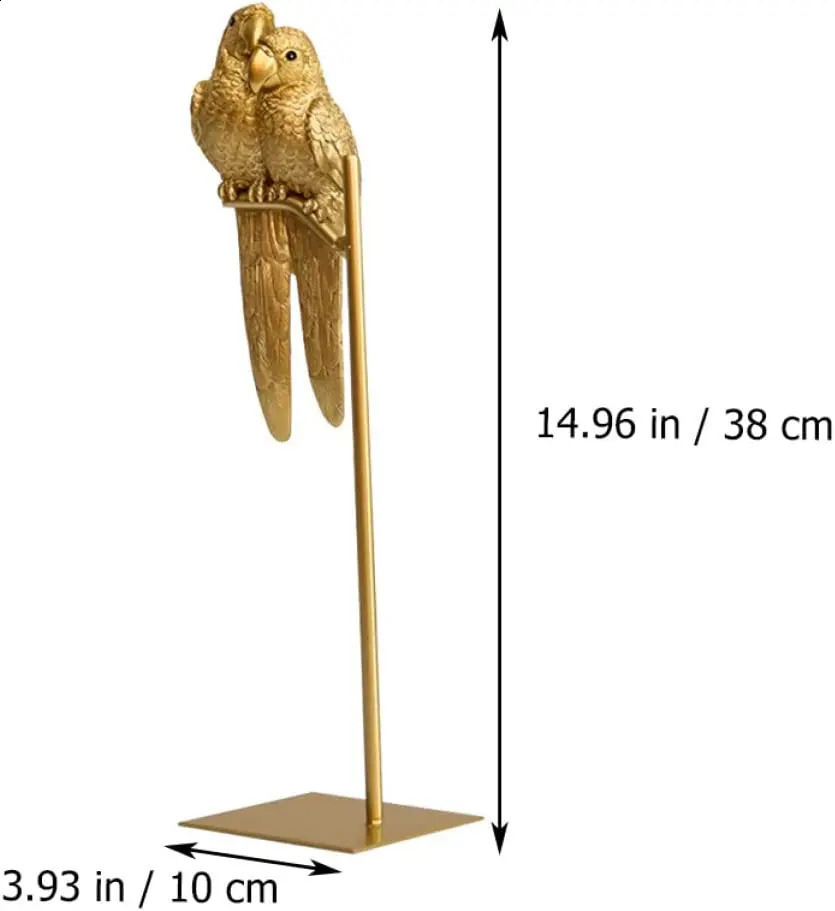 Couple Macaws Sculpture Resin Multi-color Parrot Statue Bird Animals Ornaments Modern Home Desktop Living Room Decoration 240827