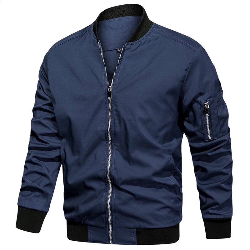 Mens Autumn Lightweight Bomber Jacket Casual Spring Flight University Work Baseball US Size 240827