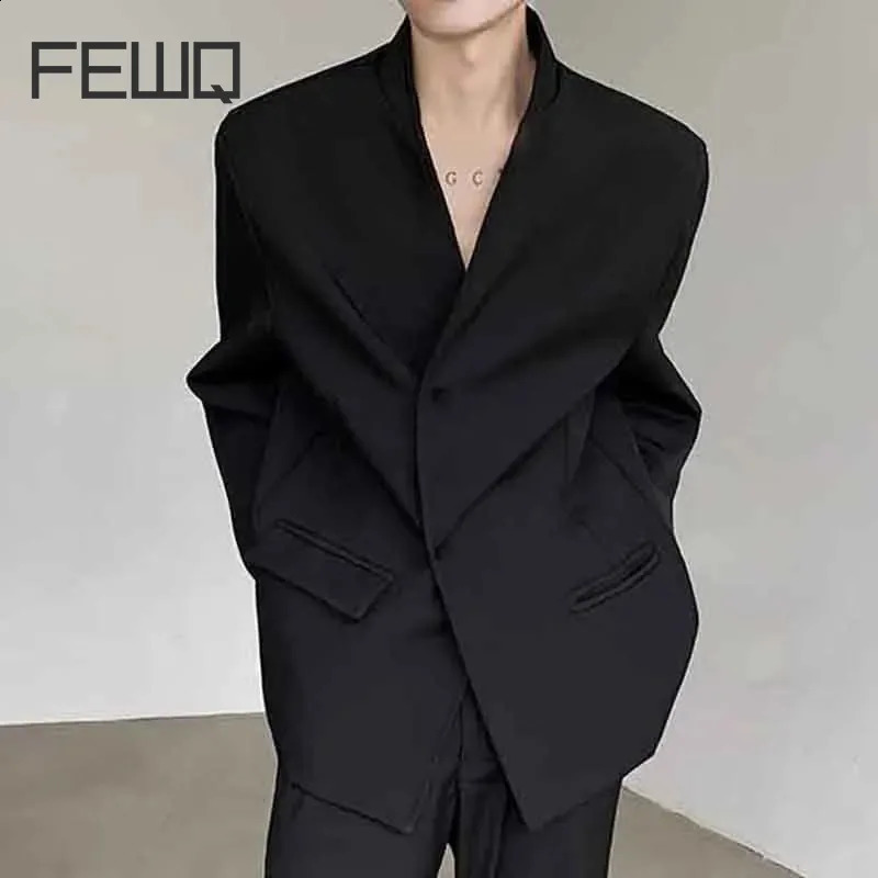 FEWQ Men Suit Jacket Trendy Belt Large Pockets Male Blazers Mens Clothing Spring Fashion Korean Style 9C4466 240826