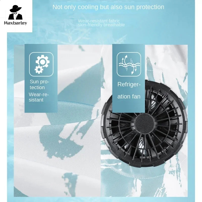 12V fan vest womens ice hiking USB charging air conditioning clothing cooling high temperature work fishing 240827