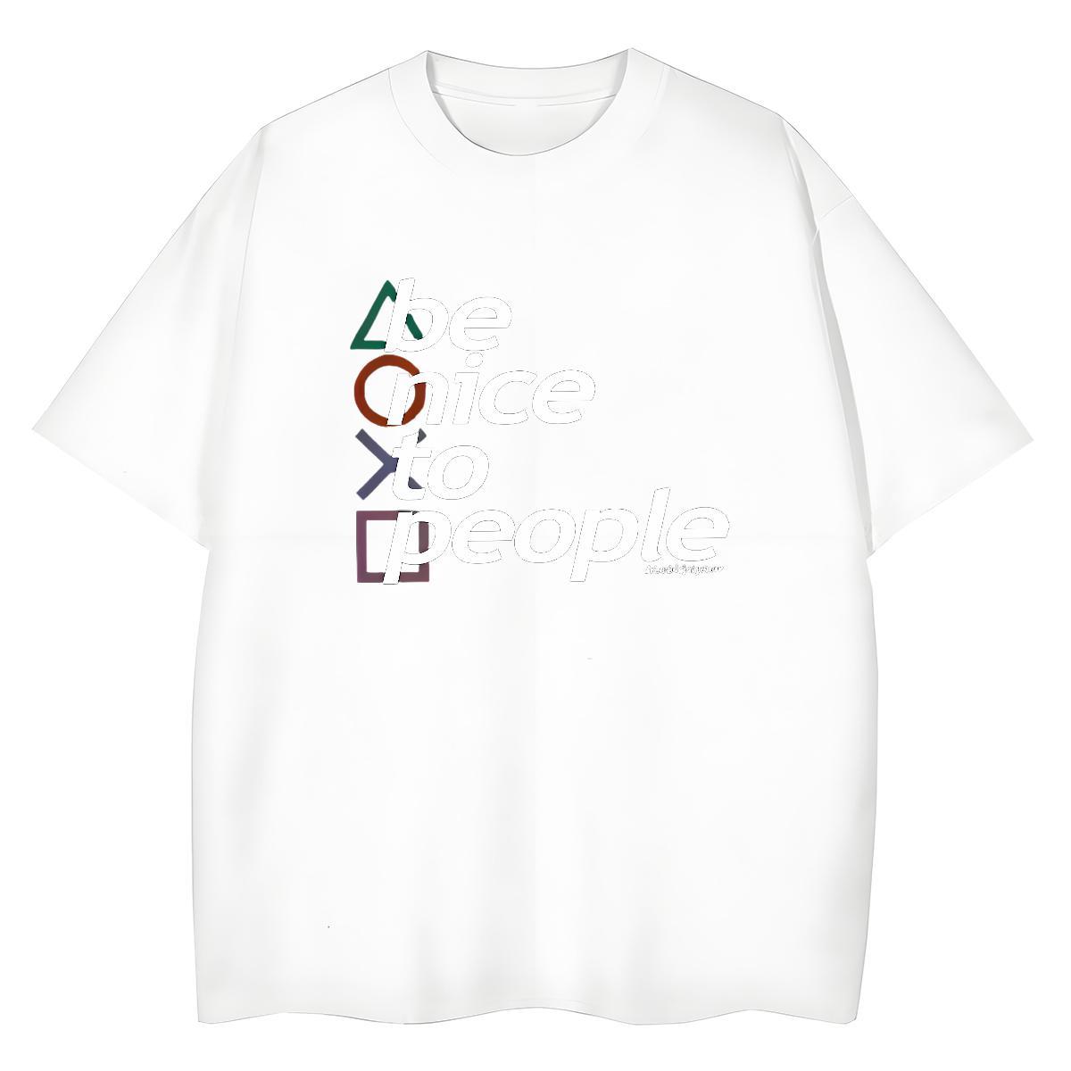 Nice Unisex Tshirts 230g Pure Cotton letter Street Wear T Shirt For Woman Breathable Short Sleeve DIY Printed Tee Shirt