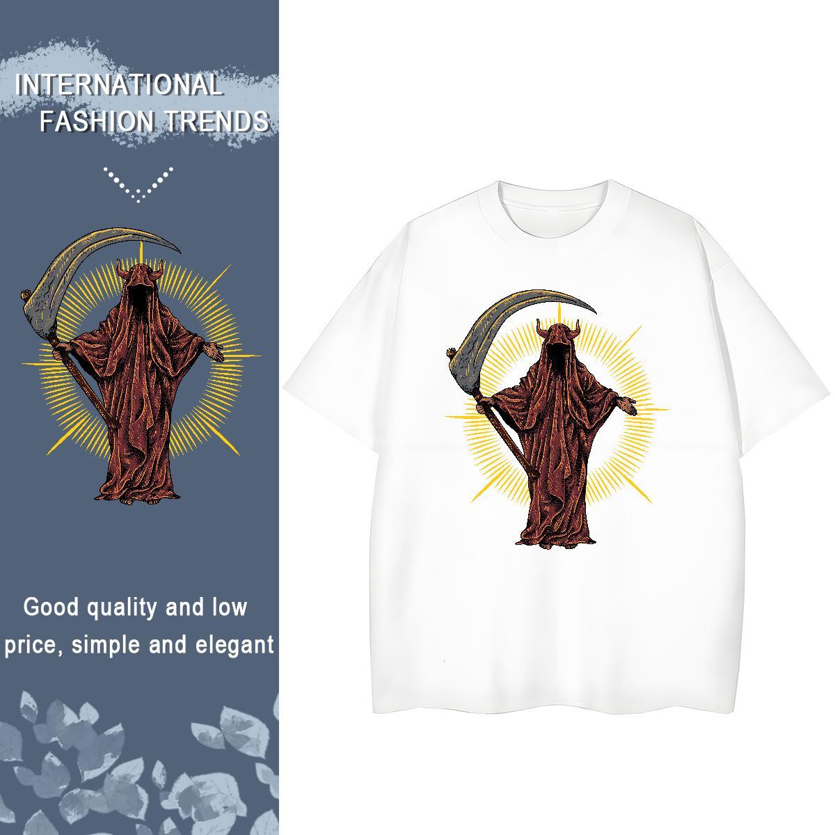 Custom Women T Shirts 230g 100% Cotton Breathable Crew Neck Casual Daily Wear skull Women Tshirts Designer Nice Cartoon Floral Printing Tees