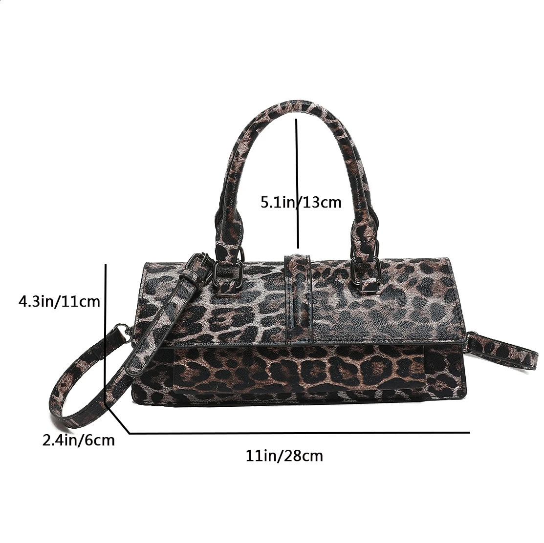 Top Shoulder Bag Quality Pu Leather Classic Handbag Vintage Leopard Crossbody Bags For Women Khaki Brown Hand Clutches 240827
