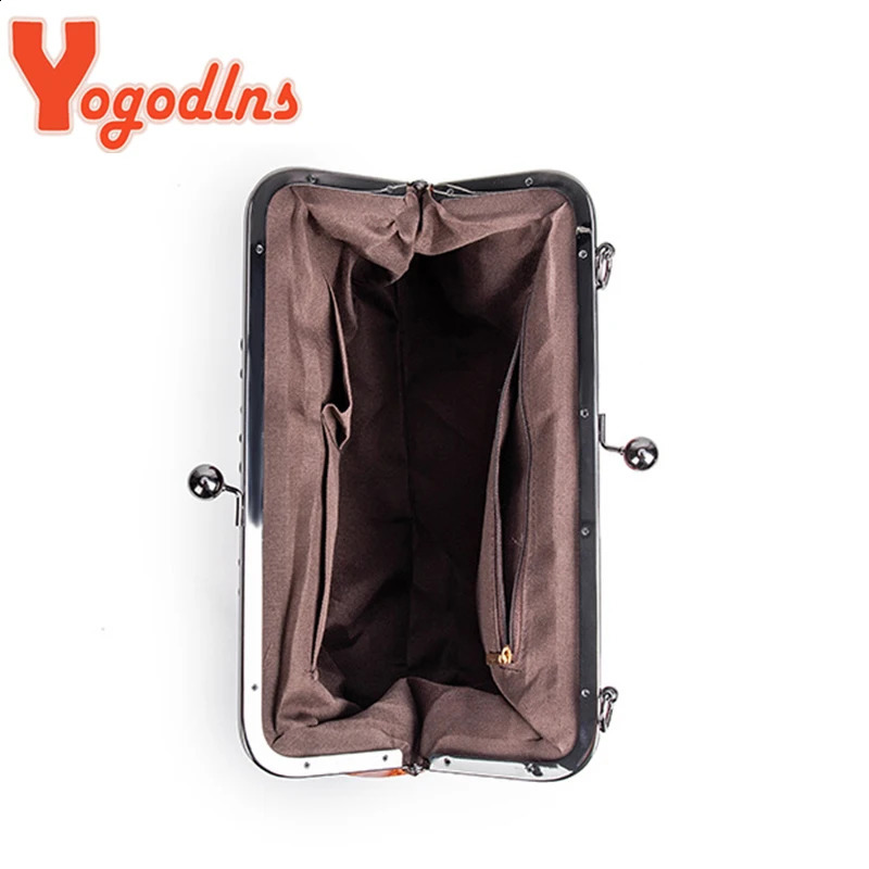 Yogodlns Vintage Clip Hand Bag For Women Soft Leather Shoulder Fashion s Evening Wallet Shopping Crossbody Bolso 240827