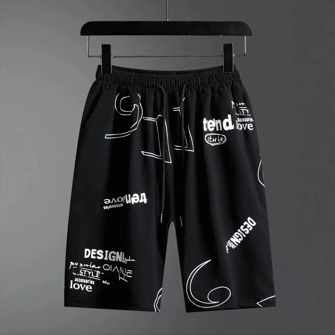 Summer tshirt shorts 2-piece set white tracksuit mens letter printing retro streetwear creative pattern mens short suit set 240827