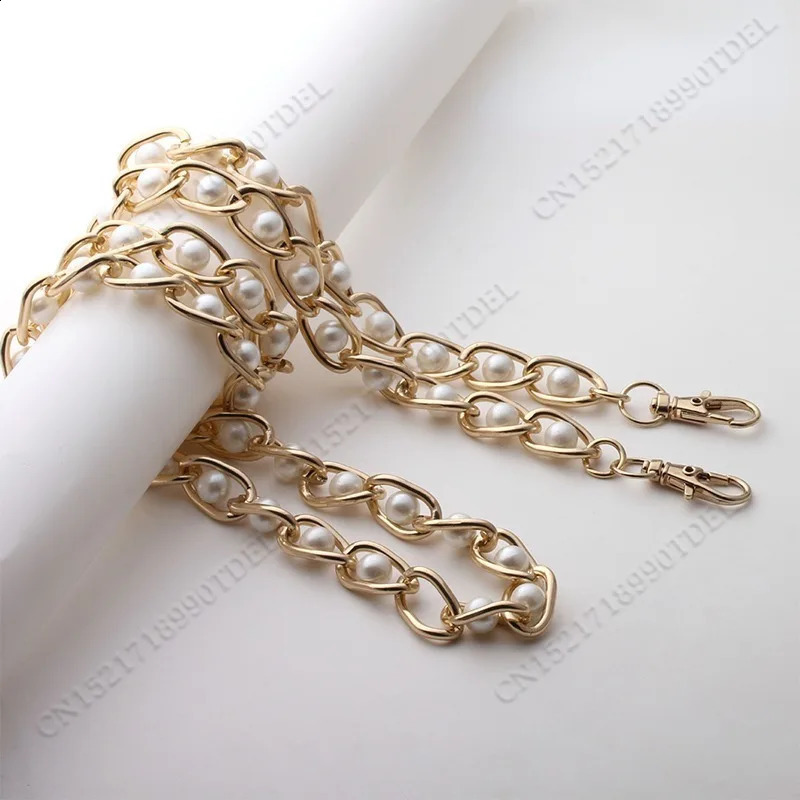 Women d Pearl Bag Chain Long Crossbody Shoulder Strap Handbag Female Replacement Handle Belt Parts 4060100110cm y241226