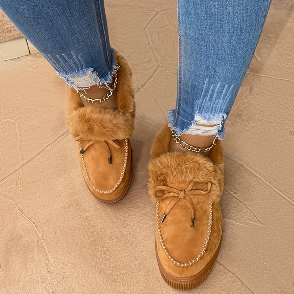 Warm & Cozy Women's Thermal Ankle Boots - Soft Plush Lining, Water-Resistant, Anti-Slip Sole, Comfortable Fit, Perfect for Winter, Snow, Ankle Hi