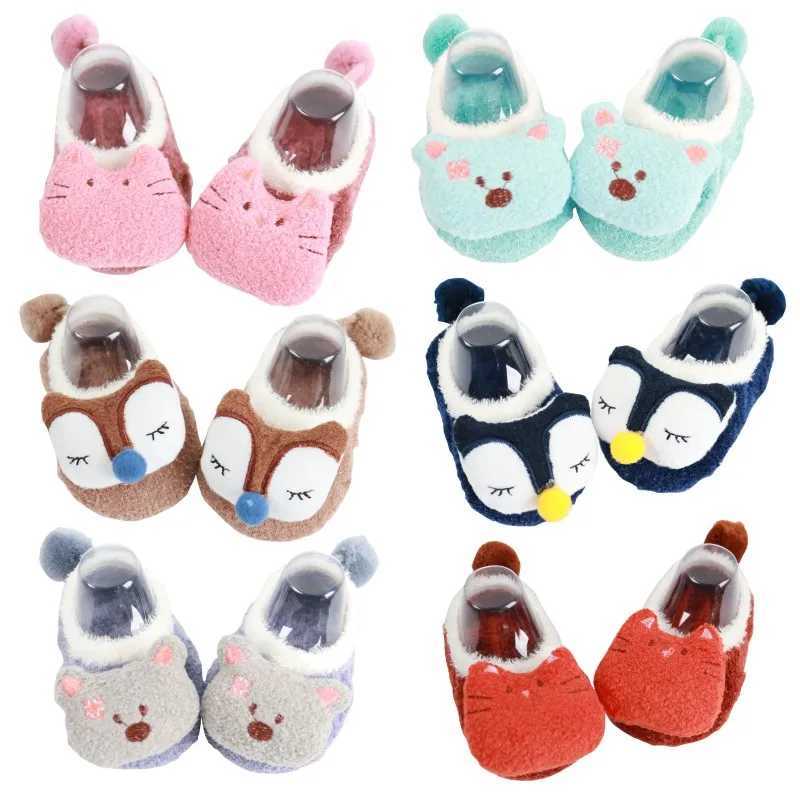 The first walker new toddler baby crawling shoes boys and girls lamb slider front walker trailer fur winter animal ears M240827