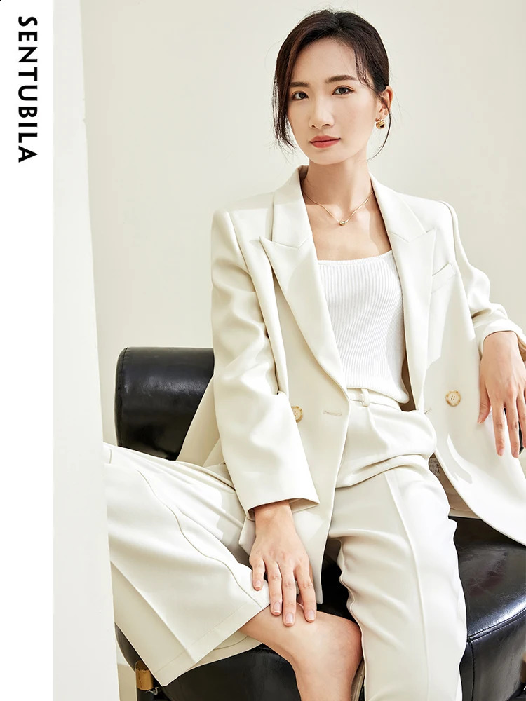 SENTUBILA Blazer Pant Suit Two Piece Set for Women Business Work Outfits Autumn Elegant Fashion Clothing Sets 133Z49975 240826