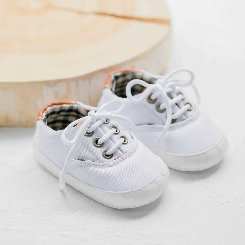 Baby canvas sports shoes baby unisex shoes anti slip soft new classic lace laces casual sports first mover baby crib boys shoes M240827