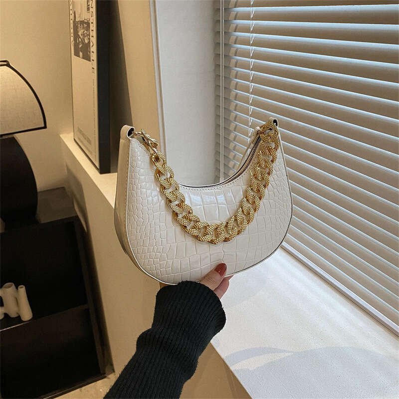 Solid color armpit for women 2024 new autumn trend western-style shoulder bag, casual chain crossbody bag bags