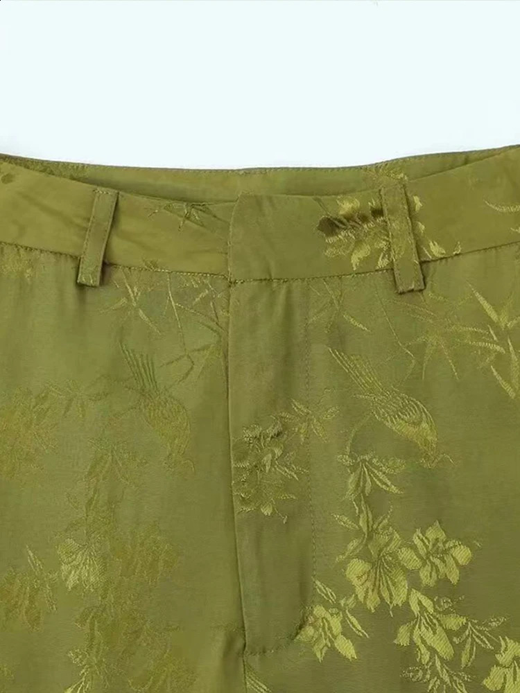 Elegant Jacquard Pants Sets For Women 2 Pieces Summer Bow Pleat Blazer Womens Suit Two Piece Set Casual Lady Outfit 240826