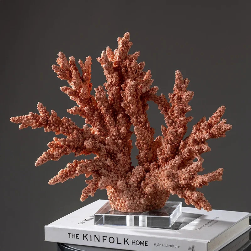 Creative Resin Coral Crafts Hollow Coral Sculpture Decorative Figurines Colorful Crystal Ornaments Home Decoration 240826