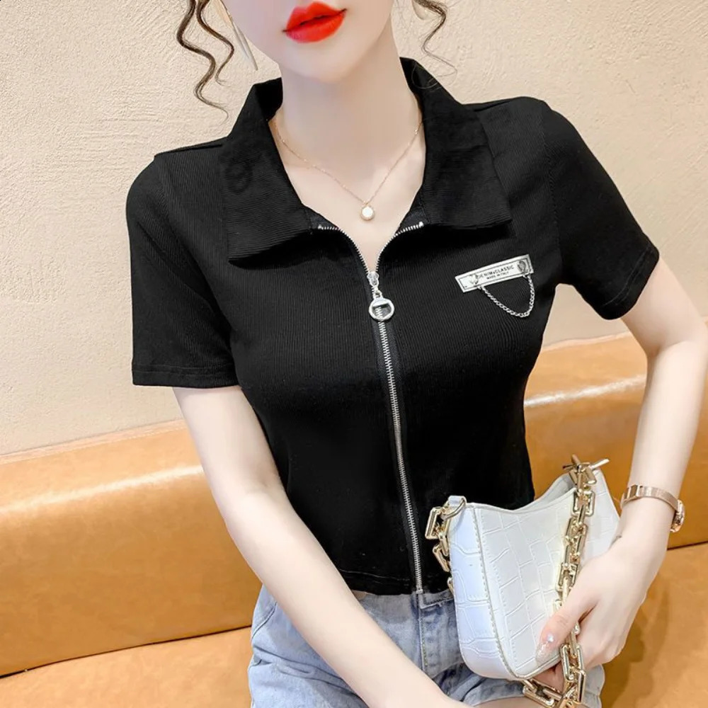 Womens long sleeved V-neck geometric print shirt retro loose polo shirt Y2K oversized top elegant zipper womens body 240827