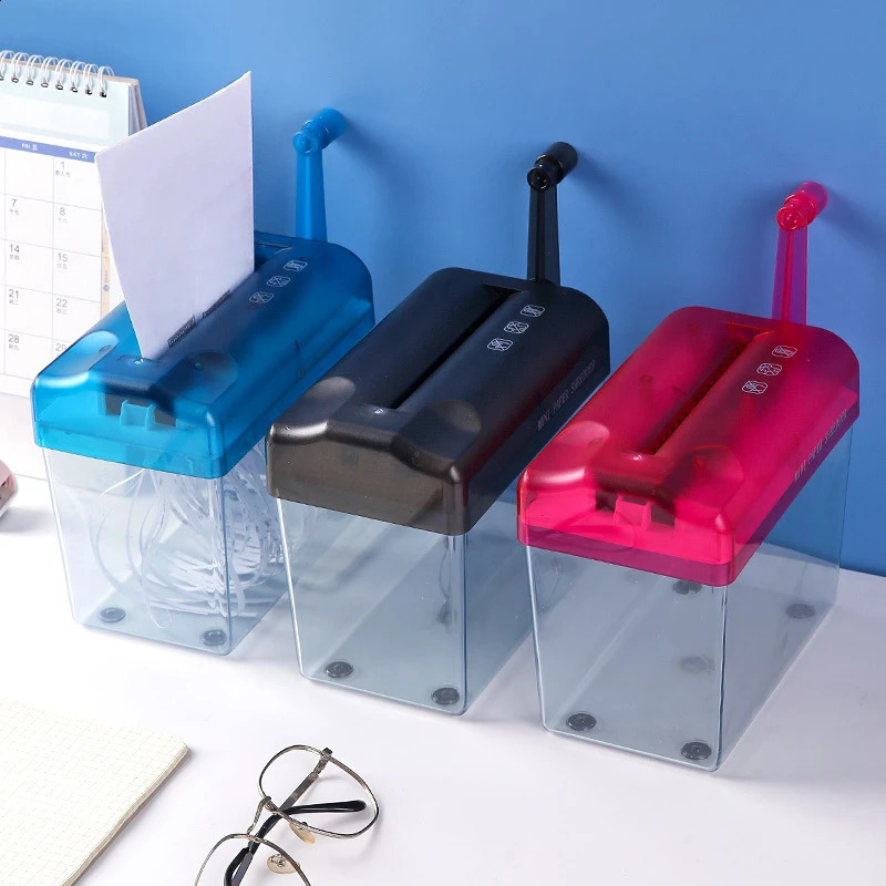 One Piece Office Manual Shredder Household Small Mini Paper Shredder Tool Hand Cranked A6 File Shredder 240826