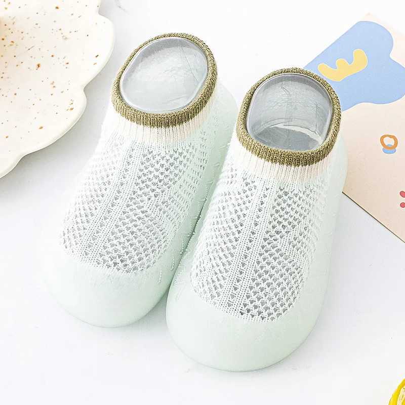 Summer mesh baby socks shoes anti slip indoor baby walking shoes breathable warm and elastic socks for boys and girls sports shoes M240827