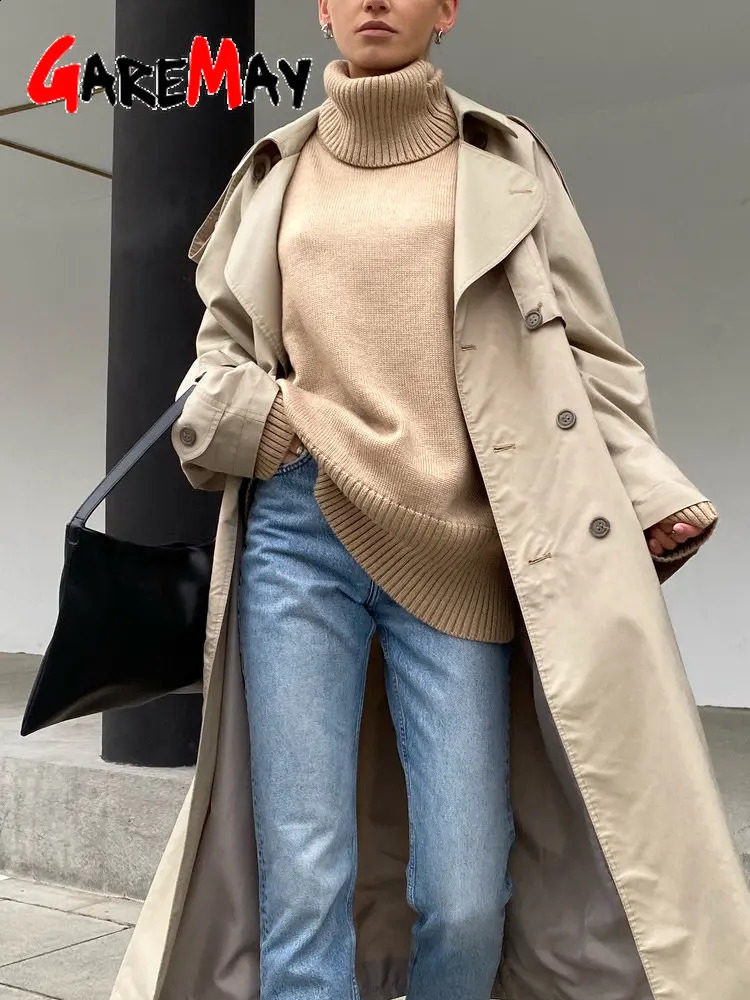Womens oversized sweater turtle neck green retro latte skydiving womens winter thick knitted soft brown 240826