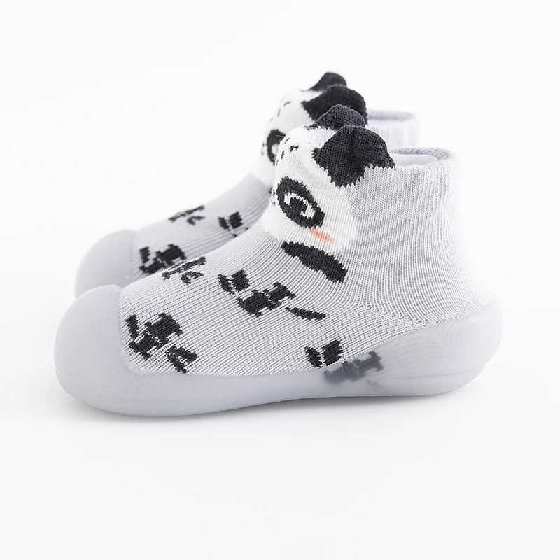 New autumn winter preschool baby first shoes 6M-3Y childrens indoor anti slip cartoon socks shoes rubber sole cotton pre walking shoes M240827