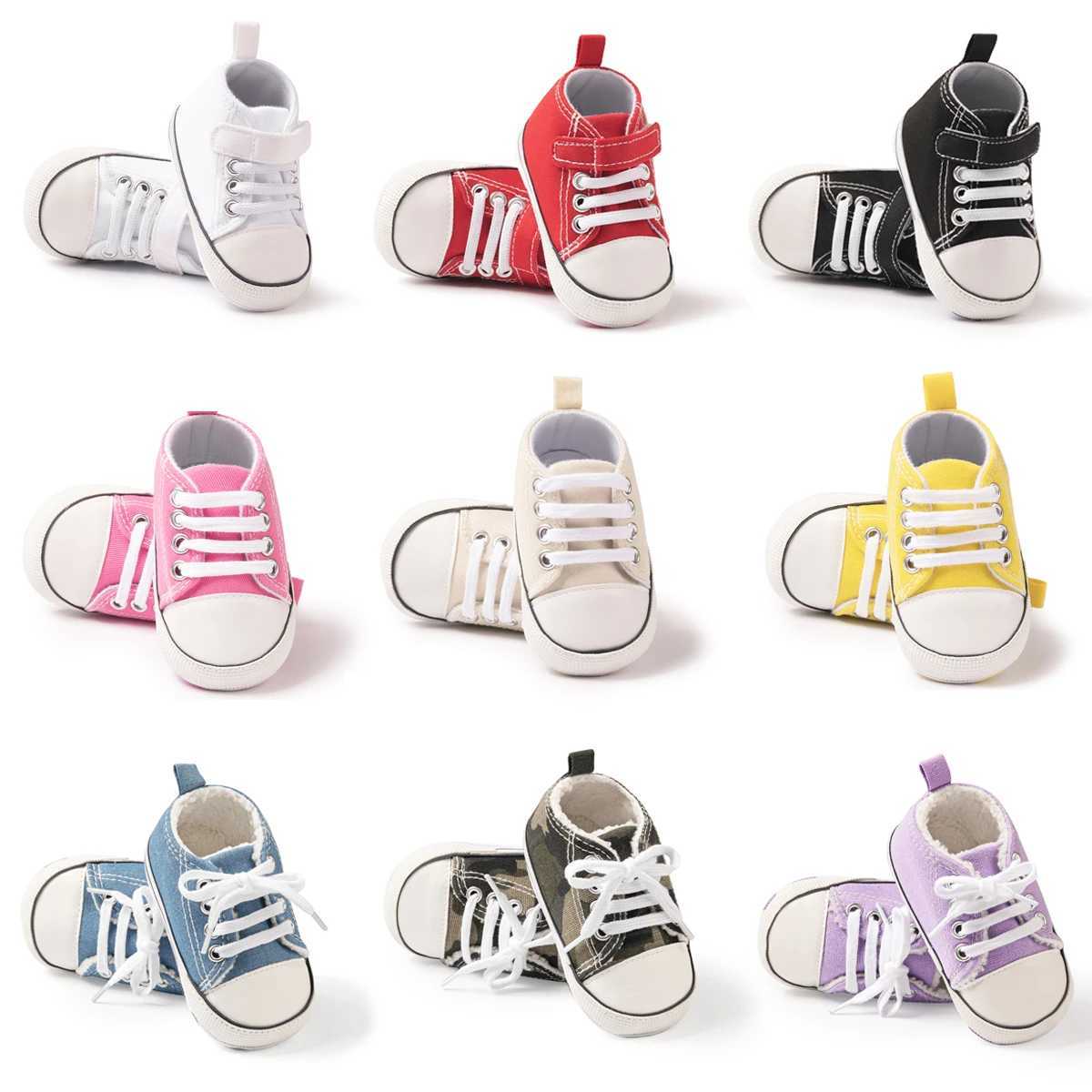 KIDSUN newborn multi-color canvas baby shoes soft soled casual shoes for boys and girls the first childrens shoes M240827