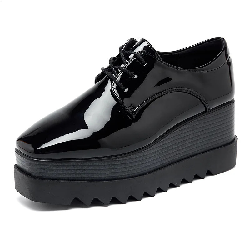 Square Toe Shoes Womens 2024 Modis Fully Matched British Style Womens Shoes Autumn Patent Leather Ballet Apartment Casual Sports Shoes Clog 240827