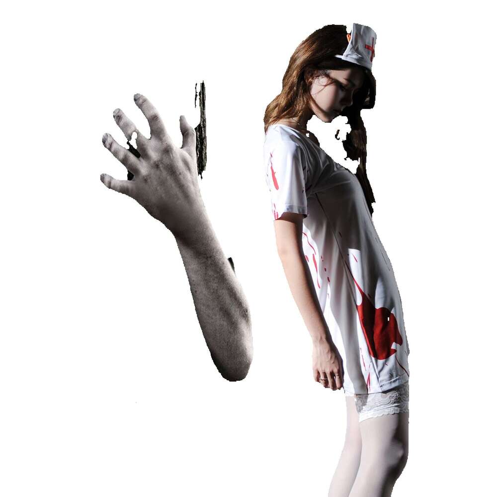Halloween Day Terror Bloody Blooded Adult Female Doctor Clothing Ghost Nurse 6 summer t-shirt sexy lace kimono