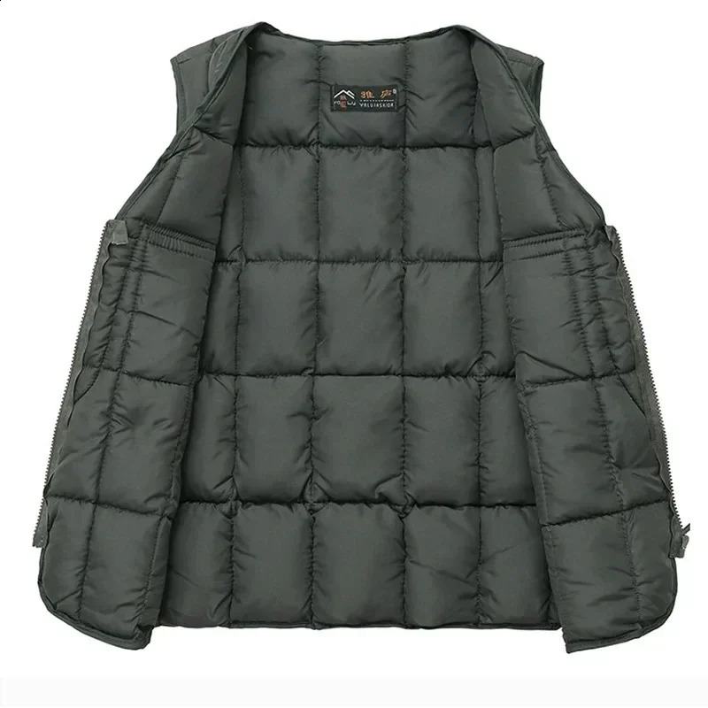 Classic multi pocket mens apron vest winter warm sleeveless jacket tactical 240827