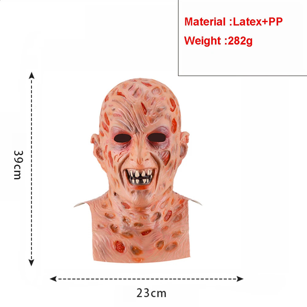 Freddie Krueger cosplay costume adult sweater red striped knitted top hat mask Freddie Krueger Halloween mens clothing 240827