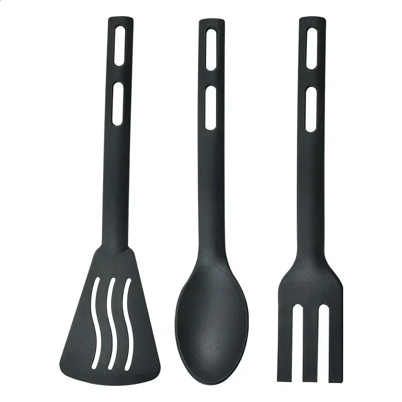 Utensils set service cooking kitchen utensils spoon silicone spatula portable camping plastic slotted 240826