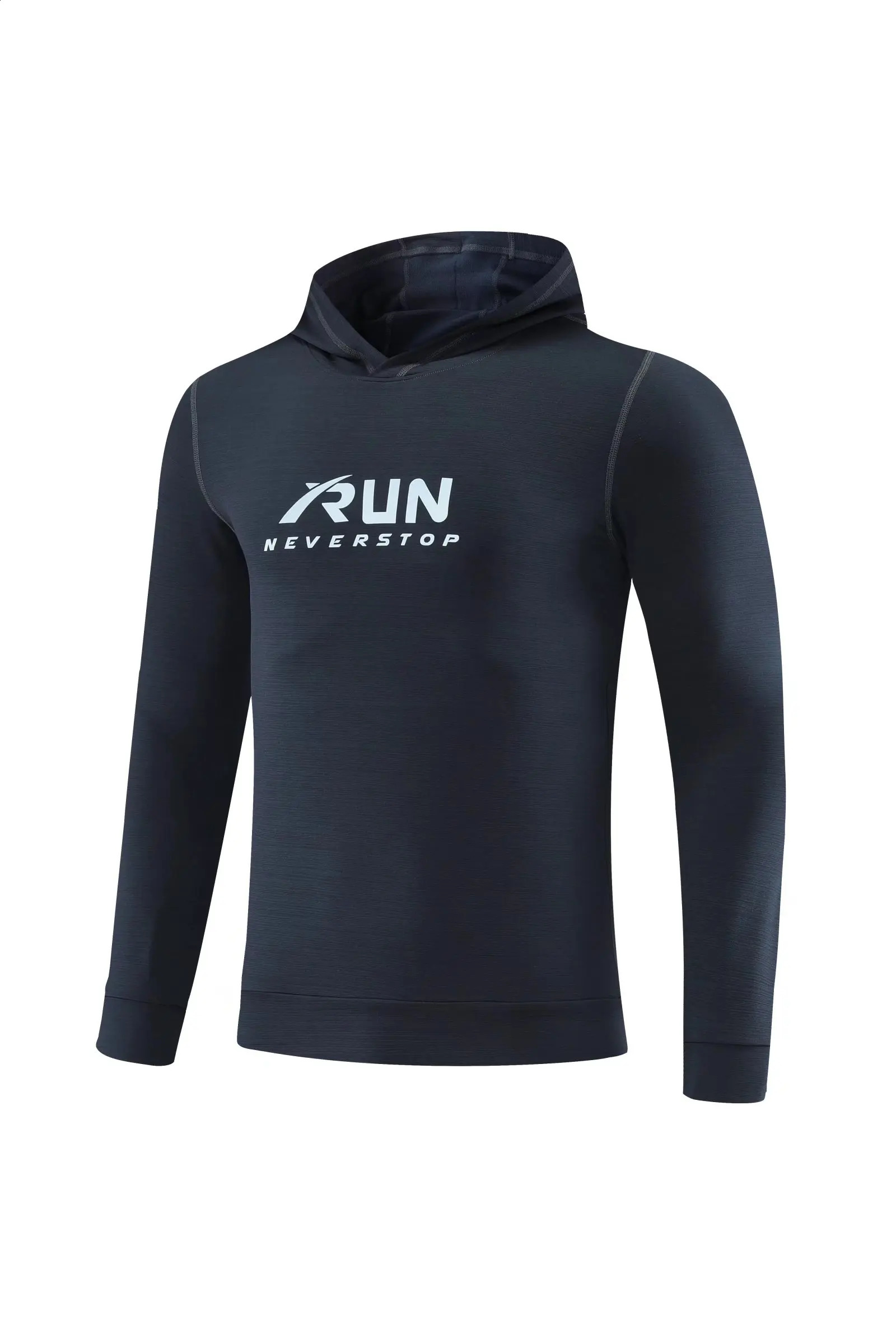 Gym mens Tshirt long sleeved slim fit top elastic sports fitness autumn and winter comfortable breathable quick drying hoodie 240827