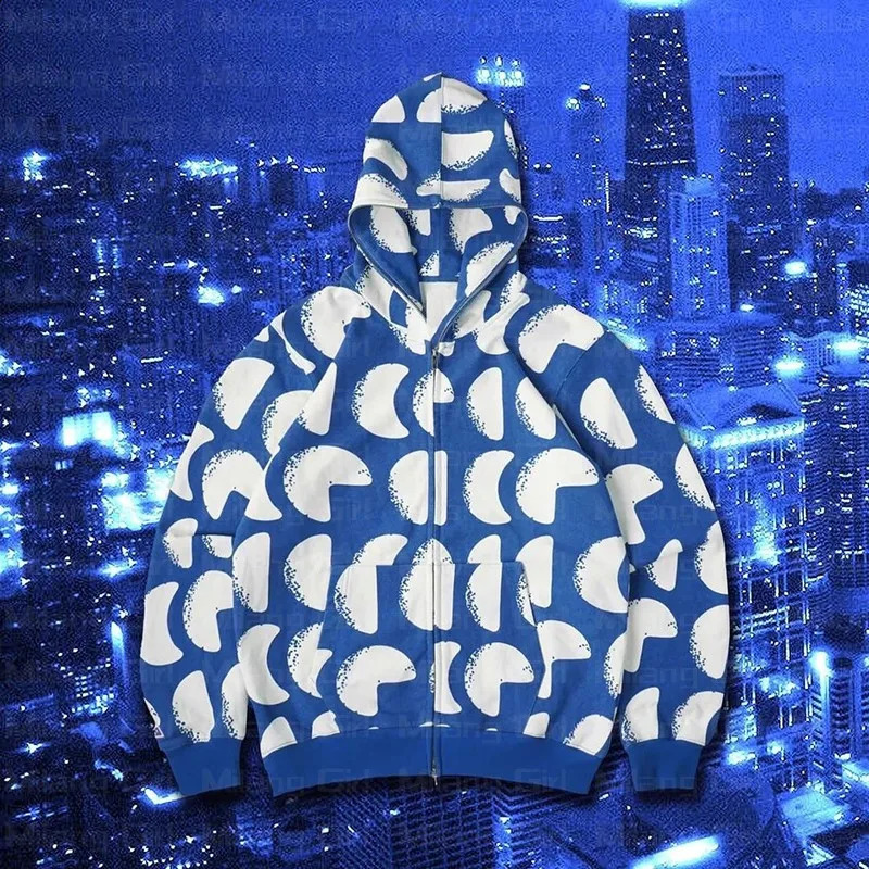 Y2k Zip up Hoodie graphics Print goth Punk Sweatshirt Mens hoodies Sport Coat Pullover Goth Long Sleeve Oversized hoodie jacket 240827