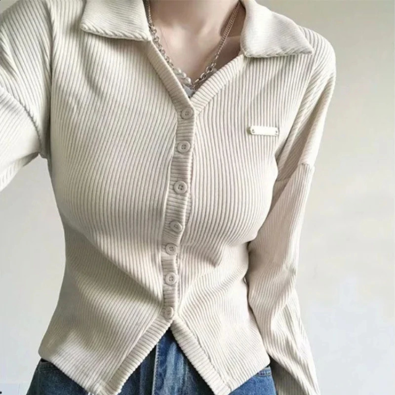 Womens T-shirt 100 cotton long sleeved autumn and winter youthful clothing casual top leading polo neck womens T-shirt 240827