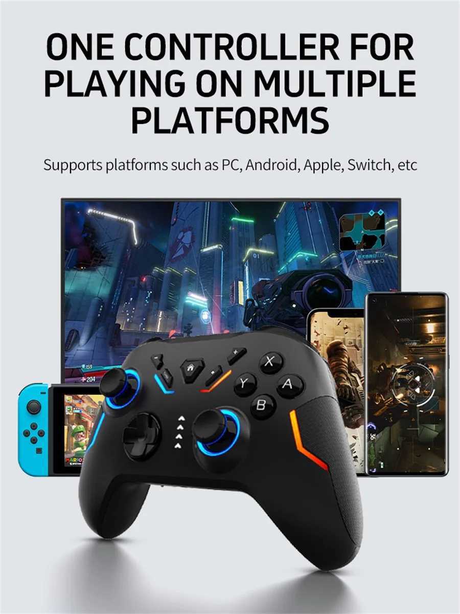 NE Wireless Switch Pro Controller Gaming Control Programmable Gaming Board with Turbo/Vibration/Gyro suitable for Switch/Lite/OLED M240827