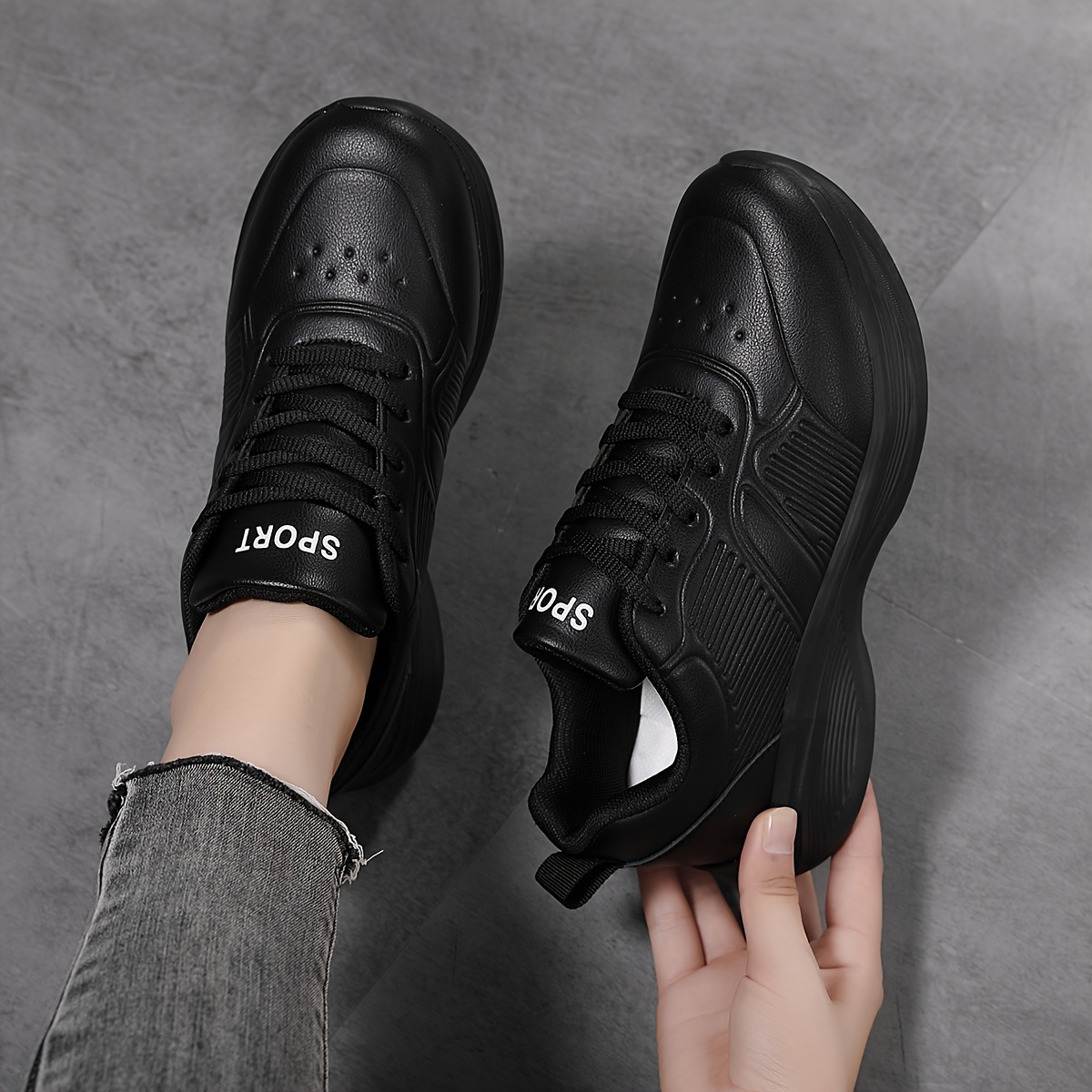 Stylish waterproof all-season low-top sneakers for women - versatile and comfortable outdoor lace-up shoes