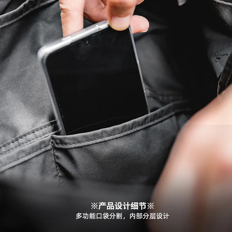 Maden Large Capacity Crossbody Shoulder Bag Handheld Computer Messenger Black Male Handbag Hiking Backpack Travel Satchel 240827