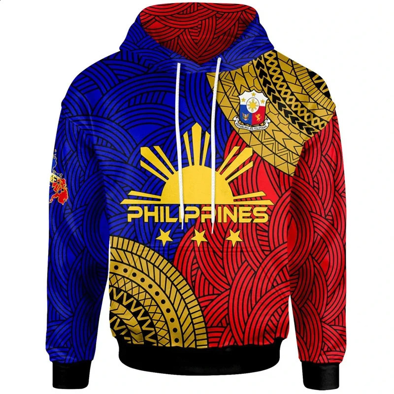 Philippines Polynesian Tattoo Lapu Sun Tribe 3D Printed Mens Hoodie Fashion Hoodie Zipper 240827