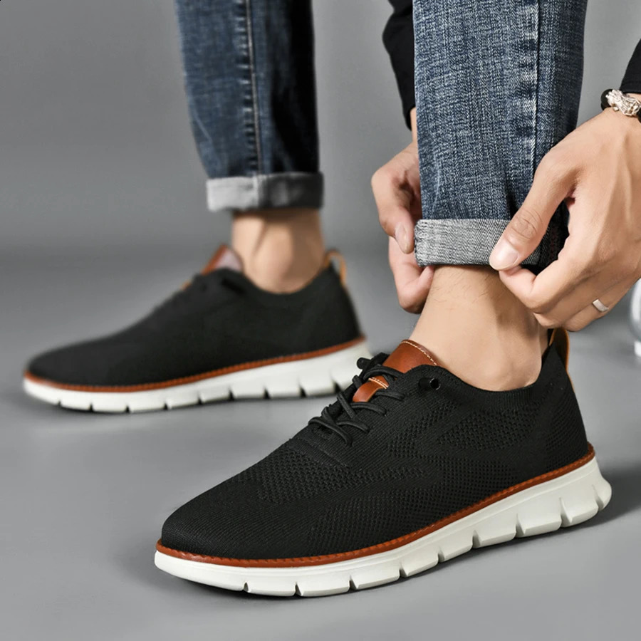 mens sports shoes lightweight breathable casual flat shoes outdoor fashion comfortable dress shoes anti slip sports walking shoes 240827