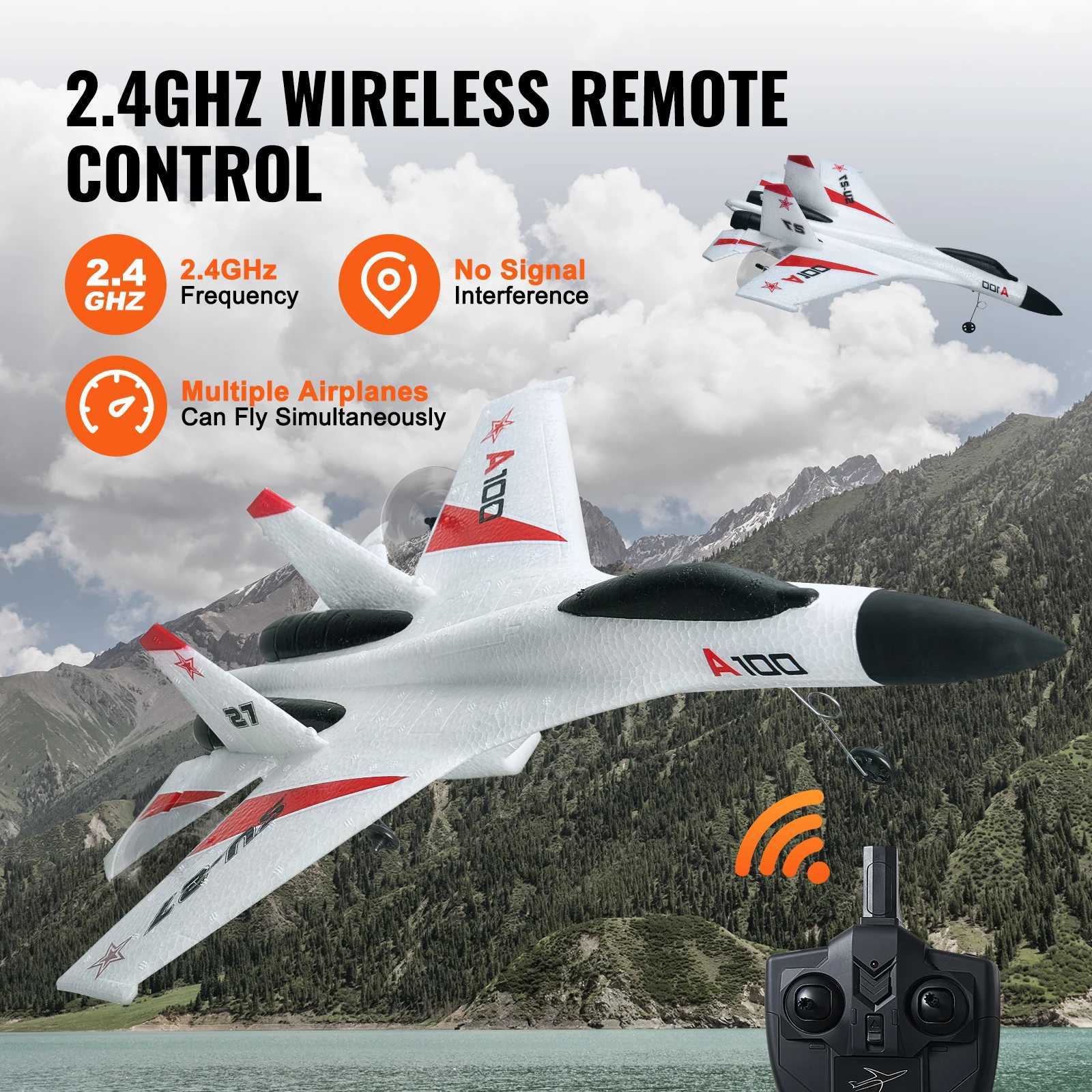 VEVOR SU27 RC 2.4G remote control flight model glider with 2 batteries aircraft foam toy childrens gift Free shipping